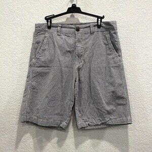 Islandia Men's 100% Cotton Black and White Checkered Chino Shorts Size 32